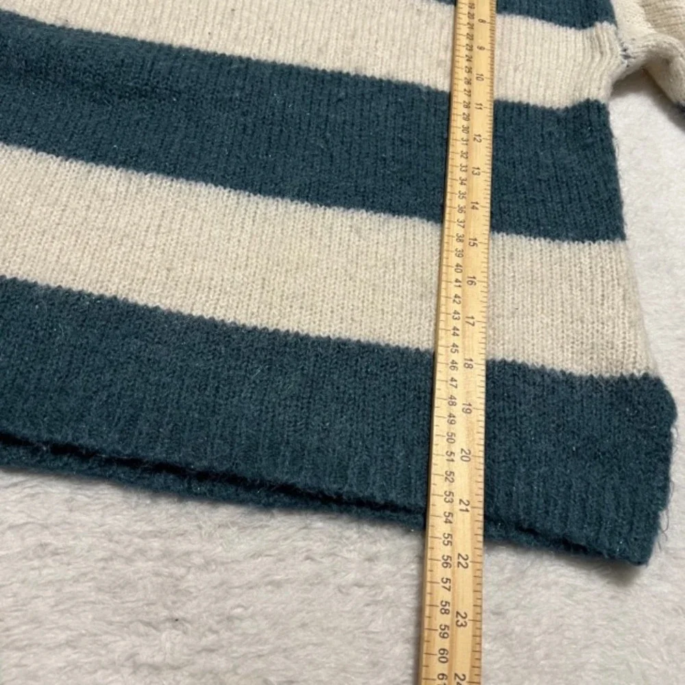 Lovers+Friends Womens Green White Striped Wool Blend Knit Sweater Glitters Sz SM - Picture 9 of 9